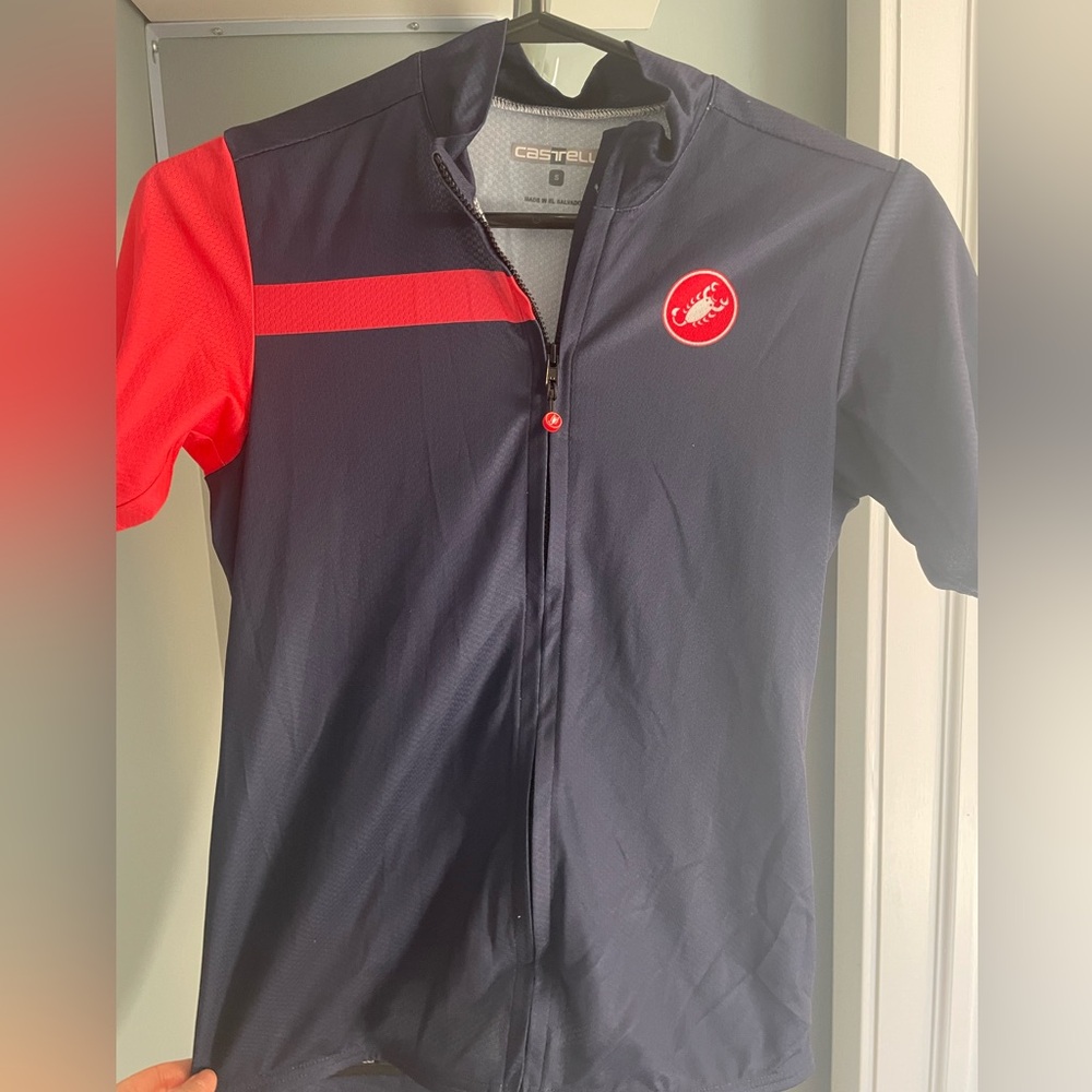 Castelli Navy and Red Cycling Jersey